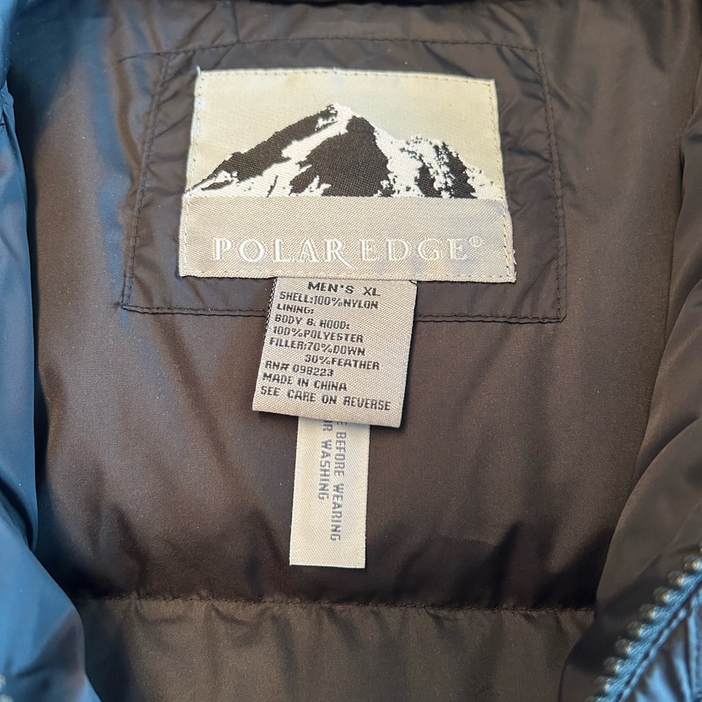 Men's polar edge Black Puffer vest size XL down filled